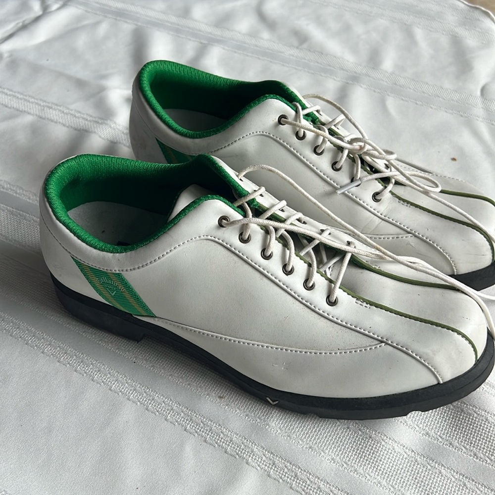 Callaway White and Green Women's Athletic Golf Shoes